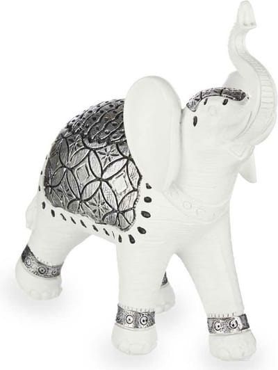 Giftdecor - Olifanten dieren beeld - 11 x 27 cm - Wit - Home deco