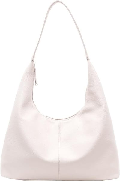 Zachte leren hobo tas voor dames, vintage schoudertas, ruime tote bag voor dagelijks gebruik en uitjes