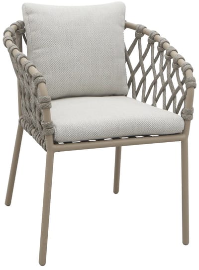 DÉJA Living Tuinstoel Itani - Beige/Taupe - Touw/Metaal - Set van 2