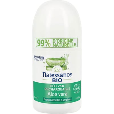 Natessance Organic Aloe Vera Roll-On Deodorant Alcohol- en Aluminiumzoutvrij 50 Vloeistof