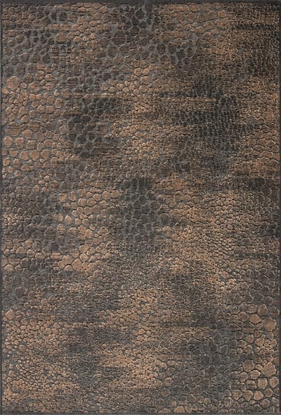 Acsento Faro 880 Brown Black Vloerkleed - 160 x 230 cm - Bruin - Rechthoekig - Viscose, Polyester - Eetkamer, Woonkamer - Gespikkeld - Modern