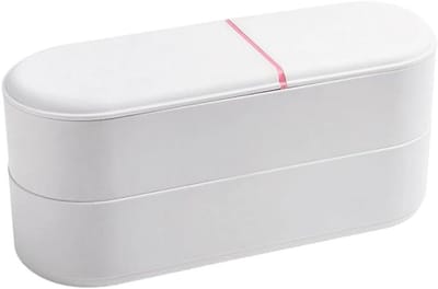Batterij Opbergdoos - Batterijhouder Organizer - Batterijen Sorteren - Aanpasbare Compartimenten - 29 x 10.7 x 13.5 cm - Wit