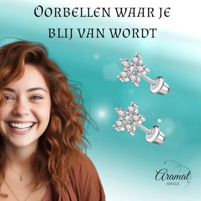 Aramat Jewels | Oorbellen | RVS bloem oorbellen kind 7mm – Schroefsluiting | | | |7mm | Staal | Kinderen, Volwassenen | Verkleurd niet