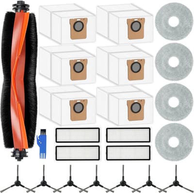 Dailygoods- Stofzuigeraccessoires 23 stuks - Hoofdborstel - Filters - Stofzakken - Zijborstels - Reinigingsdoeken - Compatibel met Xiaomi X20 Max/X20 Pro - Stofzuigeronderdelen