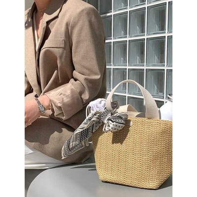 Nieuwe Geweven Tas in Pastorale Stijl Retro Casual Handgeweven Tas Zomer Strand Vakantietas Dames