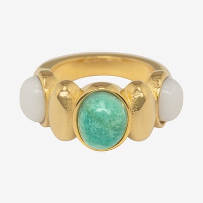 Essenza Mixed Colors Stones Ring Gold Size 7