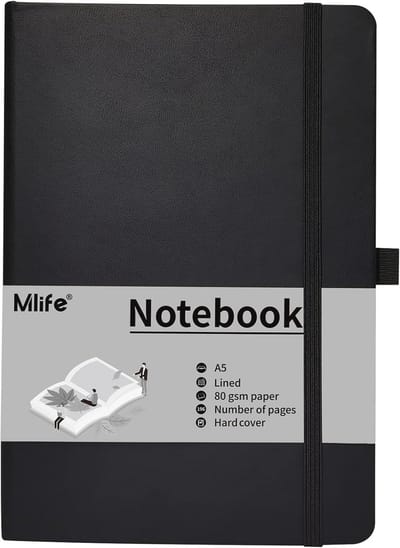 Notitieboek - Dagboek - Ideeën Vastleggen - Hardcover Elastische Sluiting - A5 formaat - Zwart