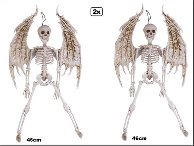 2x Engel scary skelet 46cm - Halloween horror thema feest party creepy griezel