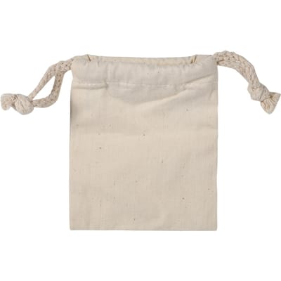 Huishoudelijk Effen Katoen Trekkoord Opberg Wasmand Zak Vulzak voor Reizen Thuisgebruik 10 * 12CM beige