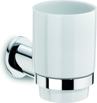 Makira Beker met Wandbevestiging - Zilver/Wit - Kela