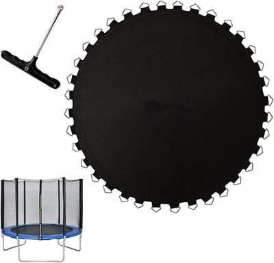 Trampoline Springmat - Reserveonderdeel Elastisch - Veilig Springplezier - 8-voudig Gennaaid - 183 cm 36 Ogen - Zwart