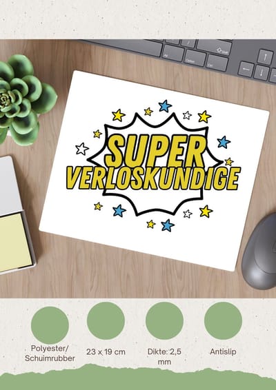 Akyol - super verloskundige Muismat - Verloskundige - dokter - werk - afscheidscadeau - verjaardagscadeau - kado - 23 bij 19 cm