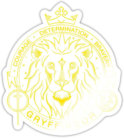 Harry Potter Griffoendor Lineart Sticker maat S (10 x 10 cm)