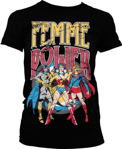DC Comics Femme Power Girly T-shirt voor dames, zwart