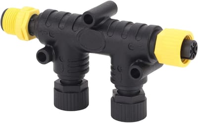 2-Port T Connector voor NMEA 2000, IP67 M12 5 Pin, Metalen Moer, Backbone Drip Kabel voor Marine Netwerken, Lowrance, Simrad en B&G Accessoires