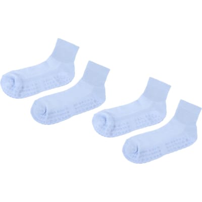 2 paires Chaussettes Larges Grip Antidérapant Chaussettes Larges Étirées pour Personnes d'Âge Moyen et Personnes Âgées Obèses Bleu S S white