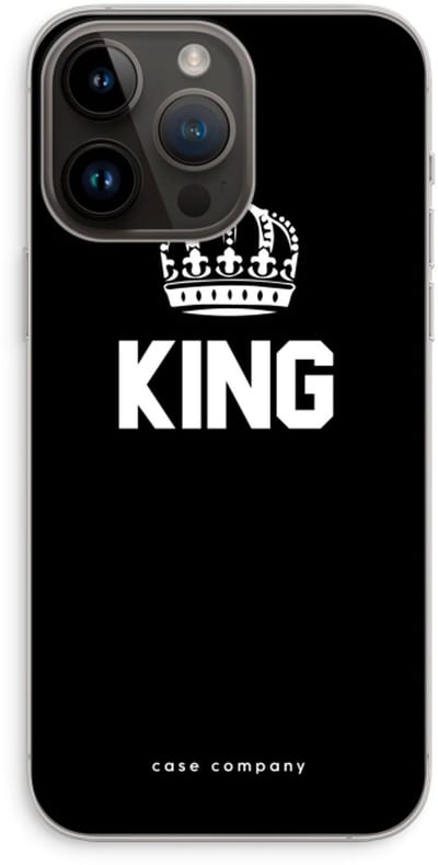 Case Company® - Hoesje geschikt voor iPhone 14 Pro Max hoesje - King zwart - Soft Cover Telefoonhoesje - Bescherming aan alle Kanten en Schermrand
