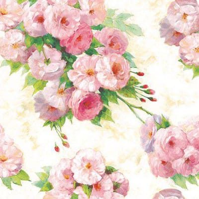 CraftEmotions servetten 5st - Rozen Arianna 33x33cm Ambiente 13307615