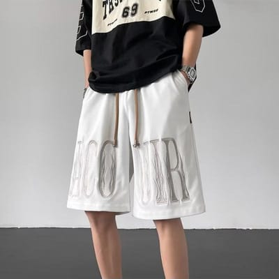 Basketbal Sportshorts Heren Zomer Nieuw Losse Casual Sportcentrum Broek 7XL white