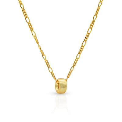 Schitterende Gold Plated Zilveren Halsketting met Cirkel Hanger