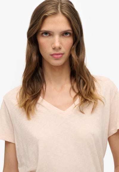 Superdry - Studios Slub T-shirt met Borduursel - Dames - T-shirts