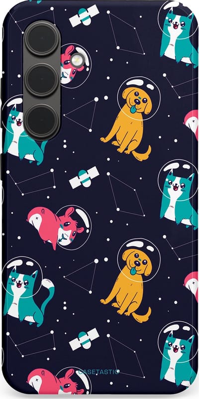 Casetastic Hoesje Geschikt voor Samsung S24 - Stijlvolle Beschermende Duo-layer Case - Sterrennacht Dieren