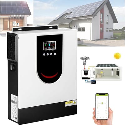 Hybride Zonne Omvormer - Off-Grid Lader - Energie Opslag - Zuivere Sinus - 10.2 KW - Zwart