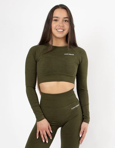 Eternity Long Sleeve Crop Top | CAPO FINALE - T-shirt crop top | S | Kleur Groen | Sportkleding | Activewear | Gymkleding | Fitnesskleding | Sportoutfit | Fitness | Hardlopen | Crossfit | Yoga | Pilates | Krachttraining