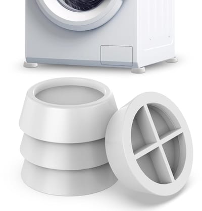 4 stuks - Trillingsdempers Wasmachine - Trillingsmat - Wasmachine dempers - Voetjes Droger - Demper - Anti Trillingsmat - Extra Dik - Wasmachine Verhoger - Pads - Anti Vibratie - Antislip Rubber - Voor Drogers, Vaatwassers, Antislip Voetjes - Wit