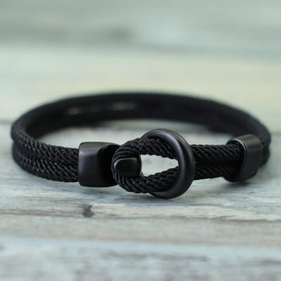 Mode touw armband mannen dubbele laag outdoor camping armband heren accessoires survival paracord armband cadeau voor hem S 18.5cm 7.3Inch gray