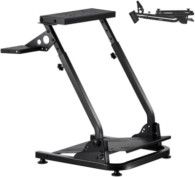 Cherrys Finds - Racestuur Standaard - Inklapbaar - Inklapbaar - Stuurwielstandaard - Wheel Stand - Versnellingspookhouder - Voor Logitech G27 G25 G29 Gaming - Pedalen Niet Inbegrepen - Zwart