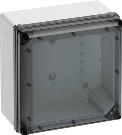 Wandbehuizing - Verdelerskast - Elektrische Installatie - Duurzaam Polycarbonaat - 30x30x18 cm - Grijs Transparant