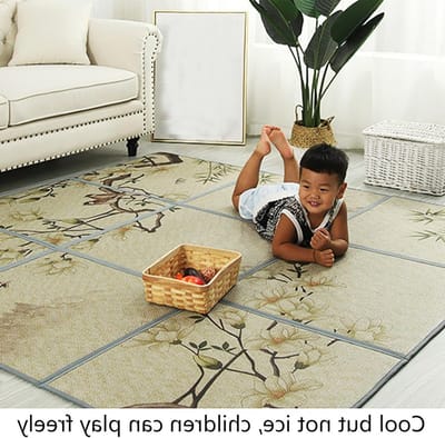 Zomer koelkussen voor buitengebruik - Opvouwbare ademende mat voor tuin en woonkamer - Antislip rotan tapijt (195x195 cm) met koel effect en stijlvol design