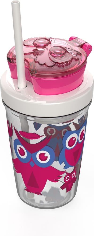 Bueno Snack Tumbler - Kinderfles - 350 ml - Uil/Roze