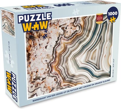 Puzzel Edelsteen - Marmer print - Natuur - Abstract - Legpuzzel - Puzzel 1000 stukjes volwassenen