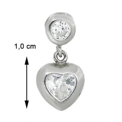 Blinx Jewels Zilveren Hanger Hartje Steen Zirkonia
