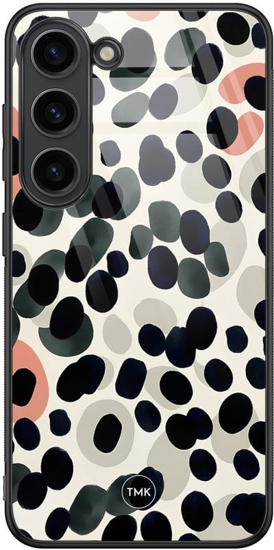Hoesje geschikt voor Samsung Galaxy S23 - Modern dots - Multi - TPU luxe case (glossy toplaag) - Gestipt - Hardcase backcover zwart