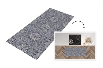 Keukenloper 120x50 cm - Keukenmat vinyl Mandala - Bloemen - Vintage - Patronen - Keukenmatten loper - Keuken vloerkleed tapijt