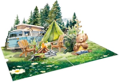 3D Verjaardagskaart met Pop-Up Beer, Unieke Wenskaart voor Vrienden en Familie, Perfect voor Feestdagen en Cadeaus