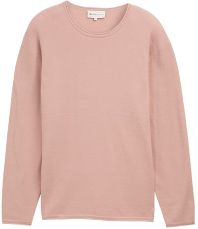 Tom Tailor Denim - Gebreide trui van katoen - Maat XL - smoky rose