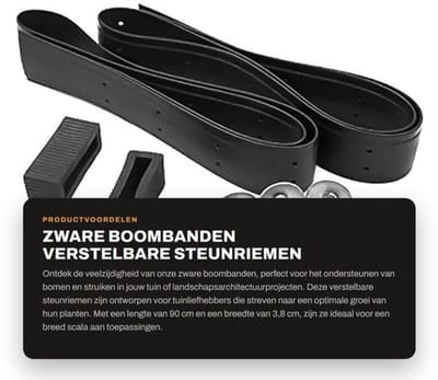Steunriemen Verstelbaar - Boombanden - Plantenbinders - Zware Constructie - 2 Stuks - 90x3,8 cm