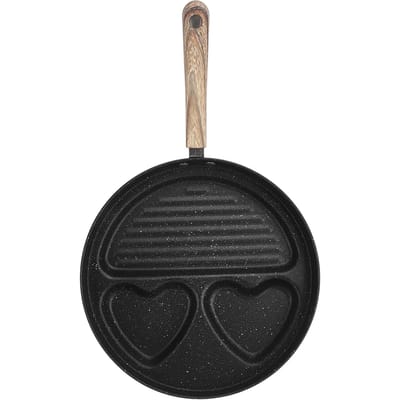 Eierkoekenpan voor Kookplaten Anti-aanbak Verdeelde Grillpan Veelzijdige Ontbijt Grillpan Koekenpan