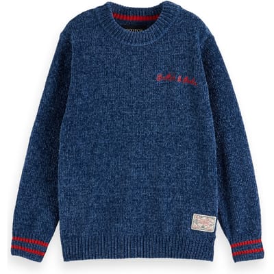 Scotch & Soda Boy Regular-fit Velvet Chenille Pullover Insignia Blue Taglia: 4 | Maglioni Outlet | kids | Blu