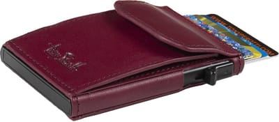 Tony Perotti Furbo Leren RFID Pasjeshouder met kleingeldvak Violet rood