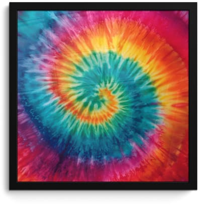 Poster in lijst - Fotolijst 40x40 cm - Posters - Regenboogkleuren - Tie dye - Posterlijst zwart - Decoratie - Wanddecoratie woonkamer - Muurdecoratie slaapkamer