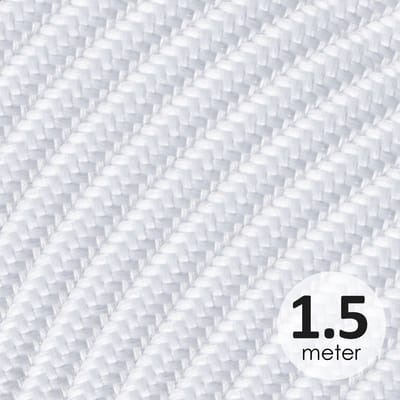 Home Sweet Home - Strijkijzersnoer Wit - stof - bestel 1.5 meter - elektriciteitssnoer 2 aderig - textielkabel 2x0.75m² - VDE gekeurd