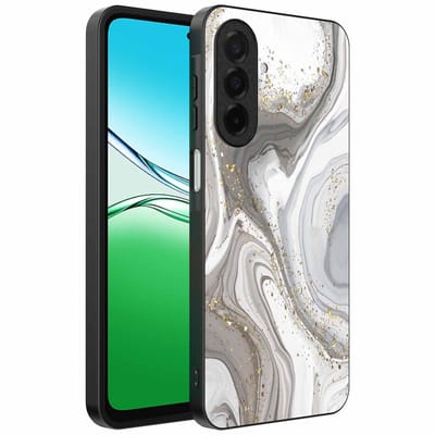 Geschikt voor Oppo A5 Telefoonhoesje met marmer opdruk - TPU backcover case marble design - Zilver - Smartphonica geschikt voor Oppo A5