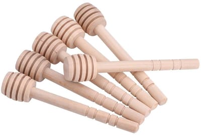 Dailygoods- Roerstaafje 50 Stuks - Houten Roerstaafjes - Honingdipper - Veilig en Duurzaam - Gemakkelijk te Reinigen - Uniek Ontwerp met Groeven