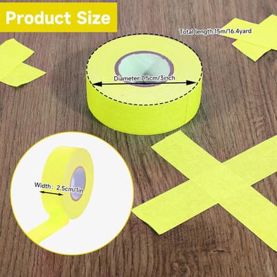 Famanu – Fluorescerende tape geel neon – lichtgevende plakband – 2,5 mm x 1,5 m voor decor en markering
