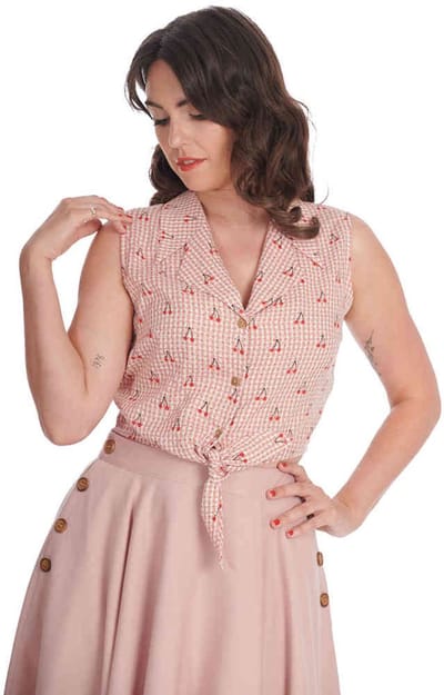 Banned - Sweet Pea Blouse - XS - Rood